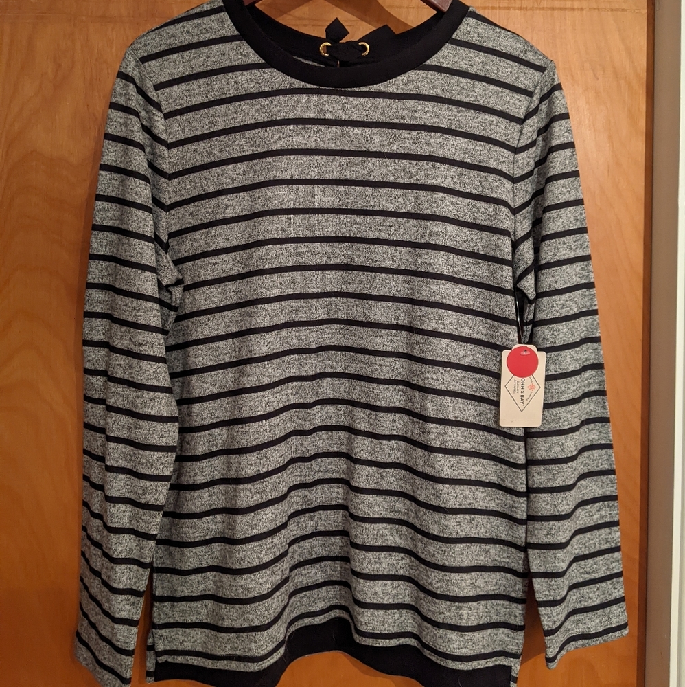 Gray and Black Striped Long Sleeve